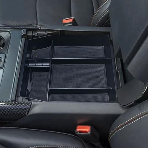 Center Console Organizer Compatible with 2021 2022 2023 2024 Ford F150 Interior Accessories, Armrest Box Insert Storage Tray (Full Console w/Bucket Seats ONLY) Black Trim
