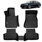 FREEMOTOR802 Compatible with 2017-2023 BMW 5-Series G30 Floor Mats, Black 3D Molded Carpets Liner 1st 2nd Row Front Rear Protection Pad 3PC TPE Thermo Plastic Elastomer All Weather Protector - size: For BMW 5-Series G30 2017-2023