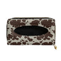 Biyejit Brown Cow Print PU Leather Car Tissue Holder, Classic, Rectangular - color: Brown Cow Print, size: 1 Pack