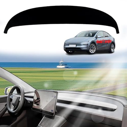 Flannel Dash Cover Pad For New Tesla Model Y Juniper 2025 2026 Dashboard Cover Mat [Anti-Glare and Sun Protection] Protector Dashboard Pad Dash Mat for Model Y Juniper Interior Accessories Black - size: Flannel for 2025 Model Y Dash Mat