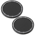 2 PCS Bling Cup Holder Coasters for Car, Car Accessories for Women 2.75 inch Diamond Universal Non-Slip Silicone Cup Holder Coasters, Sparkly Bling(White Diamond)