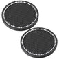 2 PCS Bling Cup Holder Coasters for Car, Car Accessories for Women 2.75 inch Diamond Universal Non-Slip Silicone Cup Holder Coasters, Sparkly Bling(White Diamond)