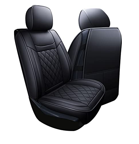Huidasource Grand Cherokee Seat Covers, 2 Pieces Waterproof Leather Customized Car Seat Cushion Covers Protectors Compatible with Jeep Grand Cherokee 2011-2022 (2Pcs Front/Black) - color: Front Pair/Black, size: Old Version