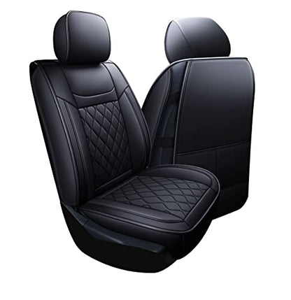 Huidasource Grand Cherokee Seat Covers, 2 Pieces Waterproof Leather Customized Car Seat Cushion Covers Protectors Compatible with Jeep Grand Cherokee 2011-2022 (2Pcs Front/Black) - color: Front Pair/Black, size: Old Version