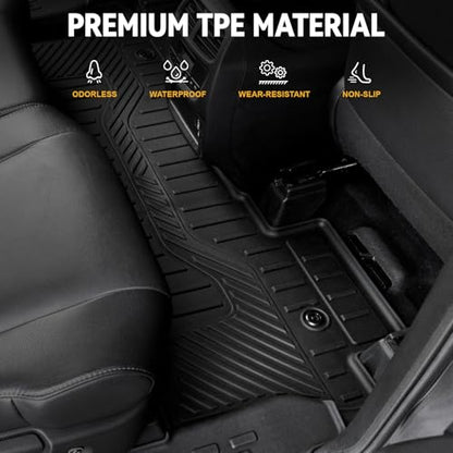 Floor Mats for Honda Pilot 2022-2016, All Weather Floor Mats Trunk Cargo Liner with Backrest Protectors and Door Sill Guards Accessories, Full Coverage Set for 8 Seats (Not Fit Elite Model) - style: For Honda Pilot | 2016-2022