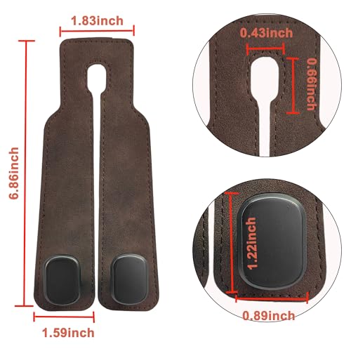 Amelity Universal Car Headrest Hooks, Women’s Car Interior Accessories for Purses Handbags Grocery & Backpacks, Brown 2 Pack - color: Brown