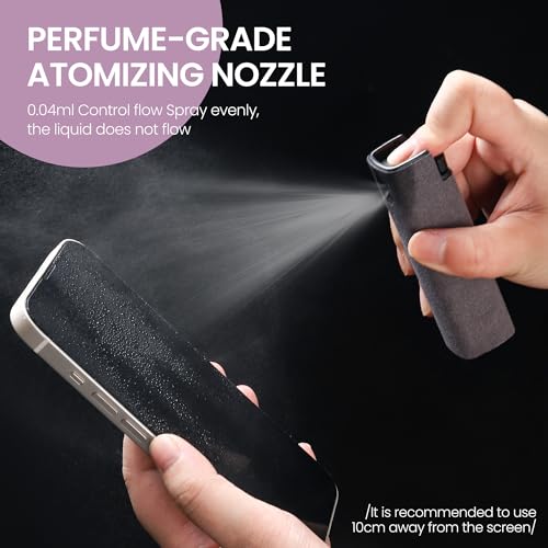 2 Pcs Screen Cleaner Kit, 3-in-1 Touchscreen Mist Cleaner Spray Bottle Tool & Microfiber Cloth for Phone/Laptop/Tablet/TV/Monitor/Car Screens(Grey) - color: 2 Pcs-Grey