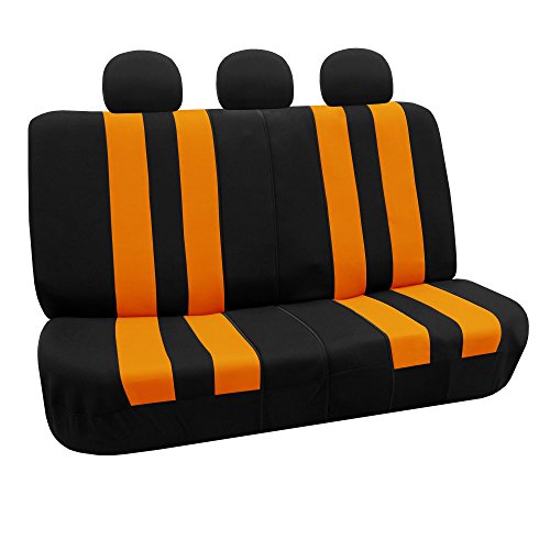 FH Group Striking Striped Car Seat Covers - Universal Fit, Washable Seat Covers for Cars, SUVs, Vans, Sedans, Orange, Rear Set - color: Orange, size: Rear Set
