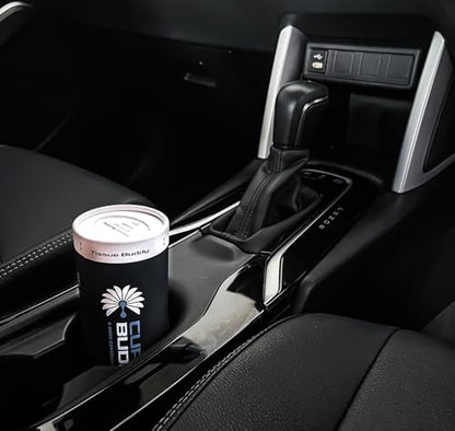 Cupholdbuddy Bamboo Car Cup Holder Tissues, 3-Ply Refillable Car Tissue Box, Plastic-Free & Non-Toxic, Fits Most Vehicle Cup Holders, Eco-Friendly, Pack of 4