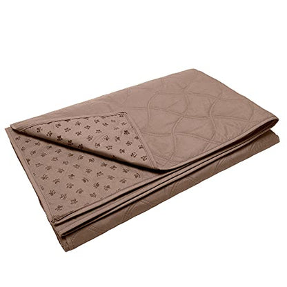 Furhaven Waterproof & Non-Slip Twin Size Mattress Cover Protector for Dogs & Cats, Washable, For Beds, Couches, & Car Seats - Quilted Twill Blanket Mattress Cover - Brownstone, Small/Twin Size
