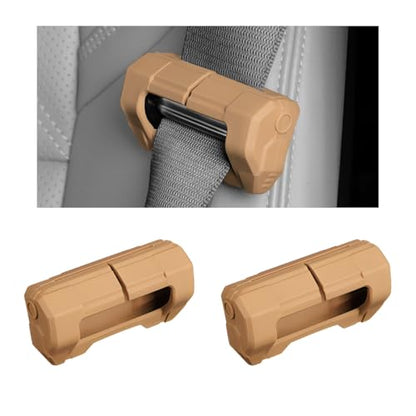 2 PCS Car Seat Belt Buckle Covers, Anti-Scratch Silicone Auto Seatbelt Clips Protector, Universal Seat Belt Buckle Protective Sleeve for SUVs Vans Trucks, Car Accessories (Brown) - color: Brown