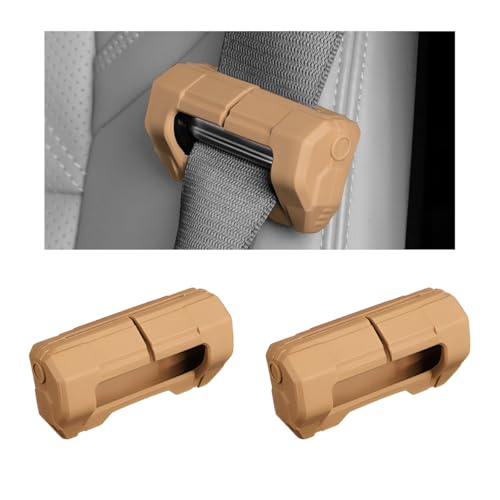 2 PCS Car Seat Belt Buckle Covers, Anti-Scratch Silicone Auto Seatbelt Clips Protector, Universal Seat Belt Buckle Protective Sleeve for SUVs Vans Trucks, Car Accessories (Brown) - color: Brown