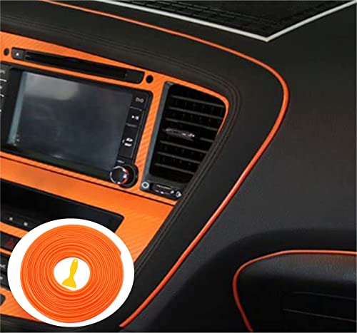 Orange Car Interior Decorative Molding Door Panel Dashboard Gap Trim Strip (30Ft) - size: 30Ft