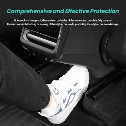 2025 2026 Model Y Juniper Center Console Anti-Kick Protection Mats 5PCS TPE Suede Panel Protector Cover of Center Console for Model Y Refresh Juniper (Premium/Performance)-NO for (Standard)