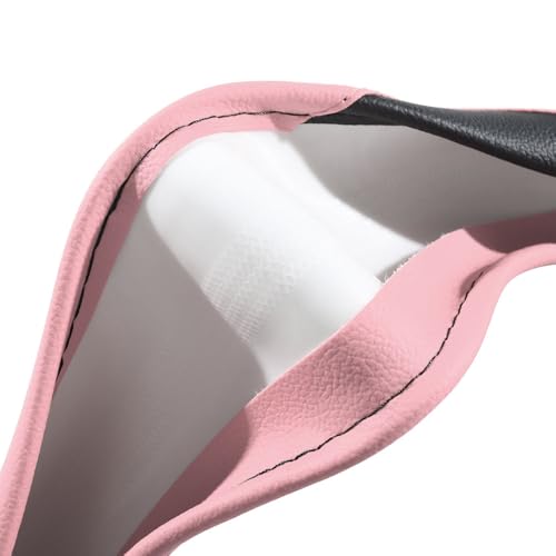 Car Steering Wheel Cover, Microfiber Leather Steering Wheel Cover Universal Fit 14.5-15 inch Anti-Slip Comfortable Breathable Car Wheel Protector for Men Women,Pink - color: Pink