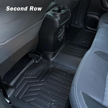 KUST Floor Mats Bed Mat Set for 2017-2024 Nissan Titan, 2016-2024 Titan XD Crew Cab, 5.6FT Truck Bed Liner All Weather TPE Rubber High Edge Heavy Duty - style: For │ Titan 2017-2024 │ Full Set