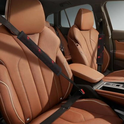 Halloween Steering Wheel Cover Elastic Non-Slip Car Steering Wheel Covers with Seat Belt Shoulder Pad for Women Men - color: Halloween