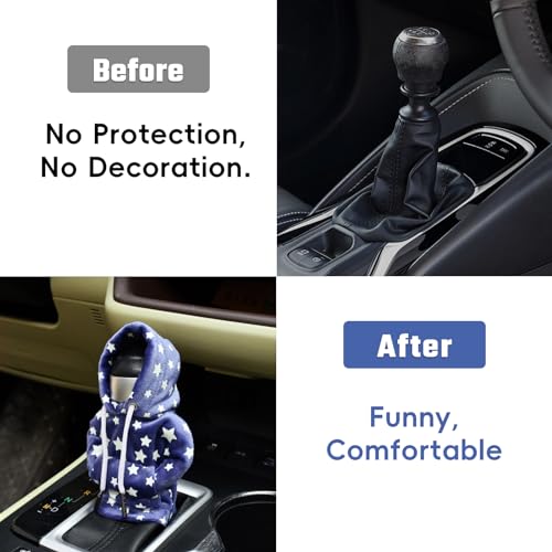 Car Gear Shifter Shift Knob Hoodie Cover Star Glow in The Dark Universal Funny Mini Automotive Interior Accessories for Gearshift, Blue - color: Blue