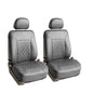 FH Group Deluxe Faux Leather Diamond Pattern Front Set Car Seat Cushions (Solid Gray) with Gift - Universal Fit for Cars, Trucks, & SUVs - color: Gray