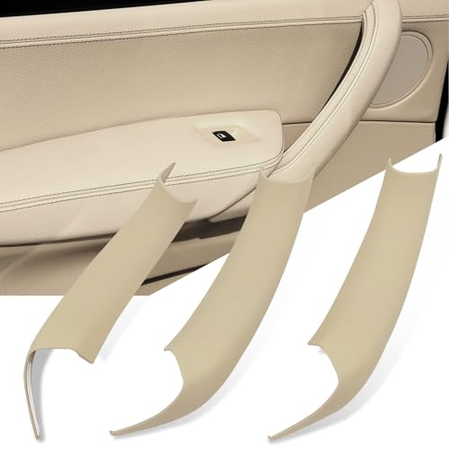 Jaronx Compatible with BMW X3 F25/X4 F26 Door Handle Covers,3PCS Interior Door Pull Handle Covers for BMW X3 F25 2010-2016, X4 F26 2014-2017, Left and Right Side (Beige) - color: Beige, size: 3 Pieces