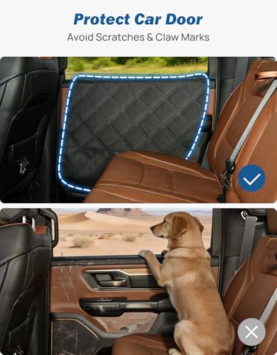 JOYTUTUS Dog Car Door Protector Compatible with Large SUV/Trucks, Waterproof & Anti-Scratch Door Protector from Dog Scratching with Storage Pockets (2 Packs Universal Fit) - size: Fit for Large SUV/ Trucks