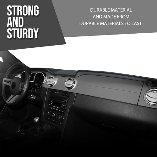 G-PLUS TPE Dashboard Panel Dash Cover Compatible with Ford Mustang 2005 2006 2007 2008 2009, Gray