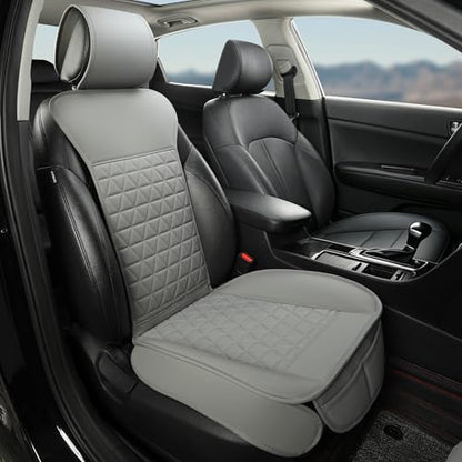 Black Seal 1-Pack Front Car Seat Cover, Faux Leather Seat Bottom Cover with Partial Backrest Protection, Side Wrap Design, Universal Fit for Most Cars, SUVs, Trucks, Vans (Grey) - color: Single-Grey