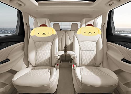 Roffatide Anime Pompom Purin Car Neck Pillow 2 Pcs Plush Auto Head Neck Rest Cushion for Chairs, Recliners, Driving Seats (LYS10108) - color: D 2 Pc Car Neck Pillow