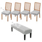 CRFATOP Waterproof Dining Room Chairs Seat Covers Set of 4 with Stretch Bench Slipcover Jacquard Kitchen Chair Slipcover Washable Seat Cushion Slipcover for Hotel Banquet Wedding Party, Light Grey - color: 03 Jacquard Light Grey