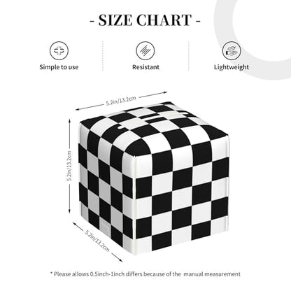 Black and White Checkerboard Tissue Box Cover Square,Square Grid Checkered Tissue Box Holder Waterproof Leather Facial Paper Organizer Dispenser for Bathroom Home Car Nightstand Vanity Desk - color: Color-21