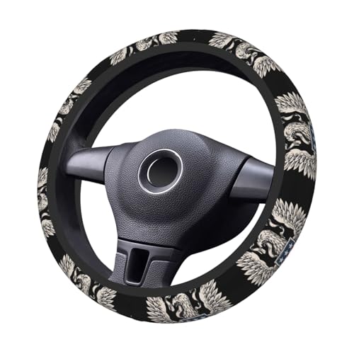 Car Steering Wheel Cover with Anti-Slip Lining, Universal 15 inch Wheel Cover, Fashion Car Interior Accessories for Women Men - Bald Eagle - color: Bald Eagle