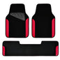 CAR PASS Waterproof Universal Faux Leather 3Pcs Car Floor Mats, Red Car Mats Fit for SUV,Vans,sedans, Trucks,Set of Vehicles Car Carpet with Driver Heel Pad and Anti-Slip Nibs Backing (red 3Pcs) - color: Red 3pcs