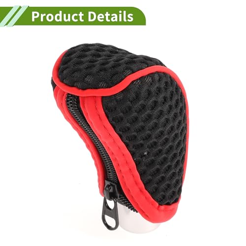 Universal Gear Shift Knob Cover Stick Shifting Handle Protector Manual Fabric 1Pc Anti-Slip Black - color: Black Red