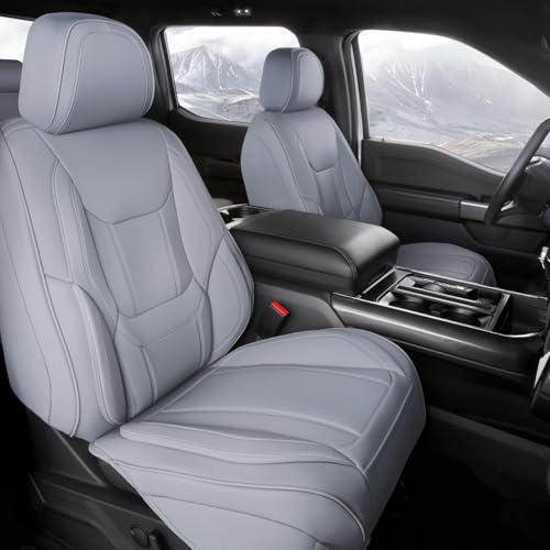 Coverland Custom Car Seat Covers Compatible with 2002-2017 Toyota Camry - Premium Leather Non-Slip Memory Foam Waterproof Seat Cover Custom fit Interior Protector [Front Seat-Gray] - color: Gray, size: Front