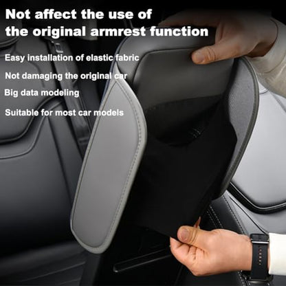 New Universal Car Center Console Cover with Side Pockets - Leather Armrest Cover,Waterproof Armrest Box Mat,Arm Rest Covering Car Interior Accessories Arm Rest Cushion for SUV/Truck/Vehicle(Red) - color: Red
