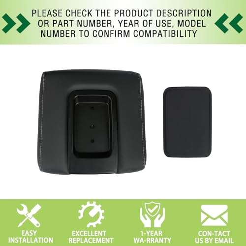Front Seat Center Console Armrest Lid Cover with Liner Mat Black Compatible with 2014-2019 Chevrolet Chevy Silverado Suburban Tahoe GMC Sierra Yukon XL Replaces 22881398 22876379 - color: Black Armrest Lid with Mat