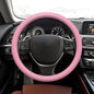 Car Steering Wheel Cover, 13 to 14.17 inches Non-Slip Silicone Steering Wheel Protector, Car Accessories Thin Soft Leather Texture Steering Wheel Protective Cover for Most Cars (Pink) - color: Pink