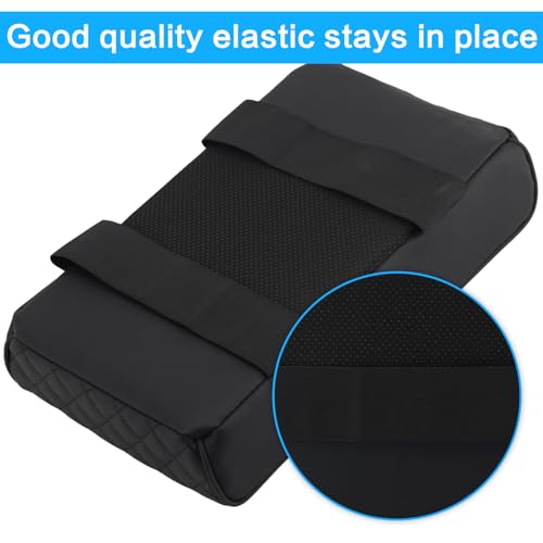 Car Center Console Armrest Pillow with Cup Holder (13.77"*8.26"*2.95") & Phone Holder Waterproof Leather Arm Rest Protector Cushion Car Accessories (Diamond Pattern) - color: Diamond Pattern