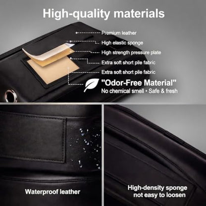 Car Seat Gap Organizer - Premium PU Leather Gap Filler with Storage Pockets, Universal Fit for Car, Truck, SUV - Prevents Phone, Keys from Falling Between Seats, Black