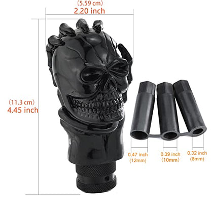 Car Shift Knob Skull Shifter Knobs Skeleton Handle Car Racing Gear Lever Stick Fit Most Manual Automatic Vehicles Trucks, Black - color: Black