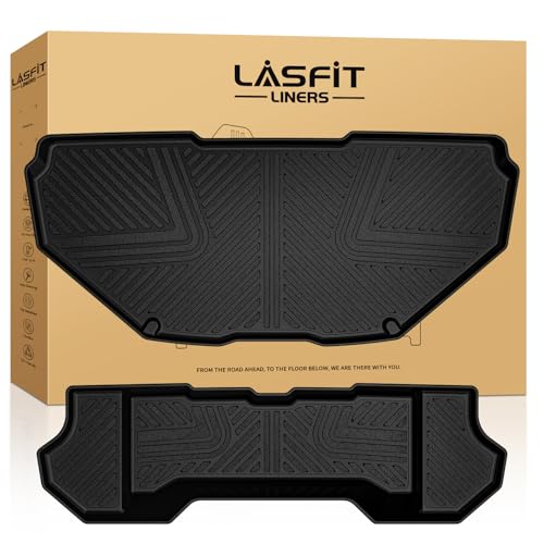 LASFIT Frunk Mats&Truck Bed Mats for Rivian R1T 2024-2022，All Weather Frunk Mats TPE Front & Rear Cargo Liner Custom Fit R1T Truck Bed Mat Black, Tasteless, Durable and Easy to Clean