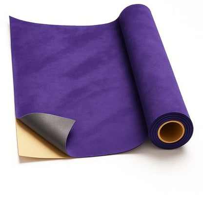 Self-Adhesive Suede Decorative Film for Car - Headliner/Dash/Door/Trunk | Stretchable & Scratchproof Ultra-Fiber Leather | DIY Peel & Stick (Purple, 17"x72")