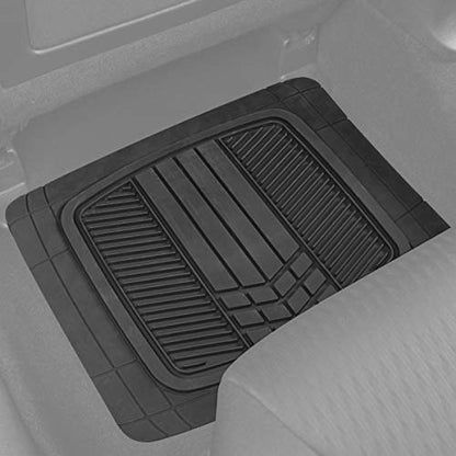 BDK Beige Heavy Duty Front & Rear Rubber Floor Mats Universal Liners for Car SUV Van & Truck, All Weather Protection with Anti-Slip Nibs, Fit Contours of Most Vehicles - color: 688-BG