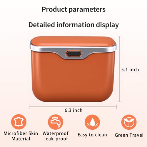 Car Trash Can with Lid, Leakproof Auto Garbage Bin, Waterproof Car Trash Bag Holder with PU Leather Top for Back of Seat/Door, Fit for SUVs, Sedans, Trucks Black - color: Black