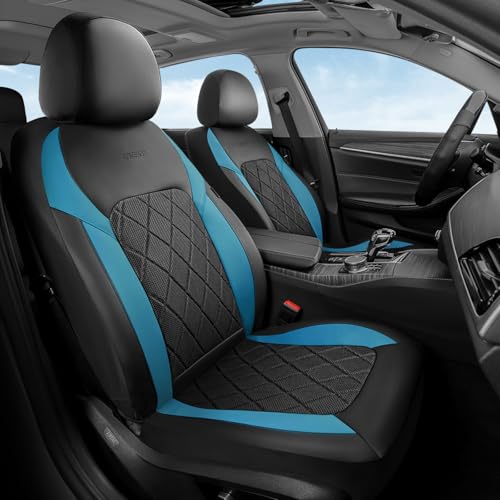 Coverado Car Seat Covers, Front Seat Covers, 2 Front Automotive Seat Cover, Mesh Breathable Seat Protectors, Universal Fit for Most Cars - color: Black_Blue, size: Front