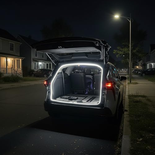 LED Trunk Light Strip Compatible with 2015-2025 Toyota Sienna, Easy to Install, Waterproof, Flexible Silicone recessed Trunk Light, White