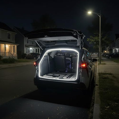 LED Trunk Light Strip Compatible with 2015-2025 Toyota Sienna, Easy to Install, Waterproof, Flexible Silicone recessed Trunk Light, White