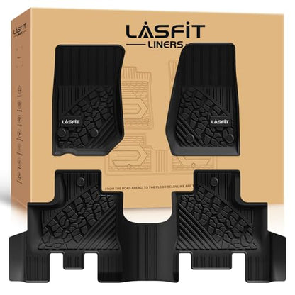 LASFIT Floor Mats for Jeep Wrangler JK 2014-2018 Unlimited 4-Door (NOT for JL or 2-Door) All Weather TPE Custom Fit Car Mats Floor Liners 1st & 2nd Row, Black - style: Wrangler JK 2014-2018 Floor Mats