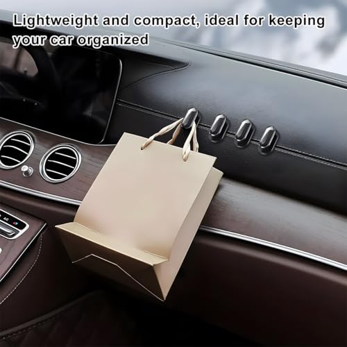 8 PCS Car Mini Hooks, Self-Adhesive Multifunctional Hanging Car Storage Hooks on Dashboard, Universal Vehicle Hook Stickers for Keys Mask Charging Cable, Car Accessories (Glossy)