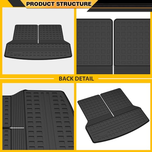 Rear Trunk Cargo Liner Floor Mat Fit Lincoln Aviator 2020 2021 2022 2023 2024 2025 All Weather Full Cover Protection TPE Car Floor Liner Black